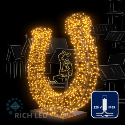 Светодиодные гирлянды RichLed Нить 10 м, 220 В, пост. свеч, IP65, герм. колп, прозр.провод, желтый