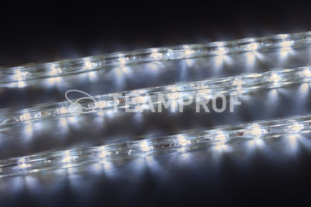 Качественная картинка Светодиодный дюралайт Teamprof, 2-х проводной, круглый, 13 мм, 2 Вт, 220В, статика, белый