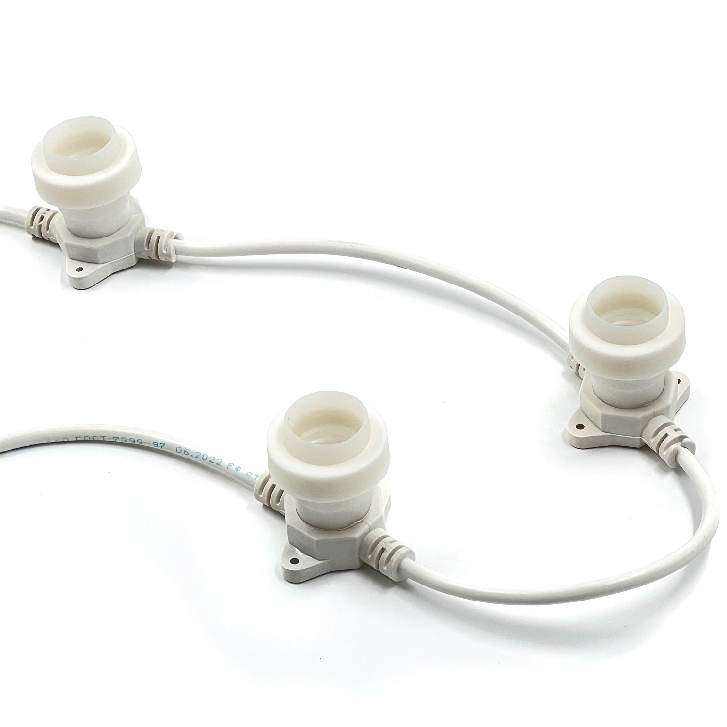 Качественная картинка Белт-Лайт Laitcom 50м, Провод Белый Каучук, Шаг 100 см, 50 Патронов, IP65