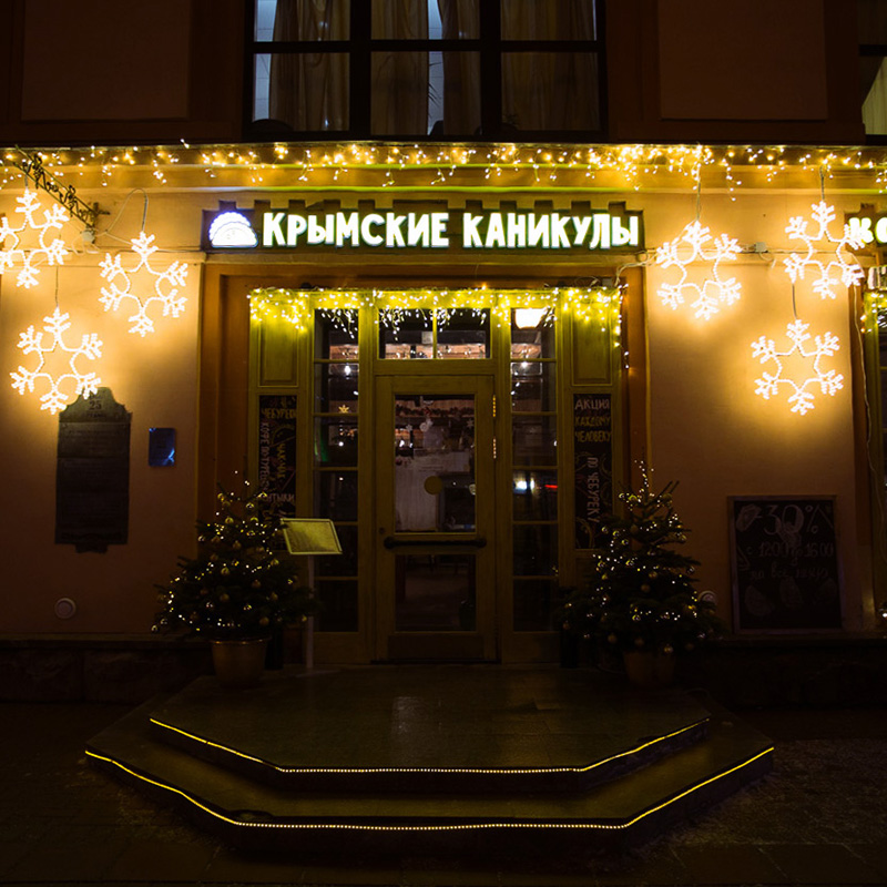 Качественная картинка Светодиодная фигура из дюралайта Снежинка 55x55см ТЕПЛЫЙ БЕЛЫЙ NEON-NIGHT