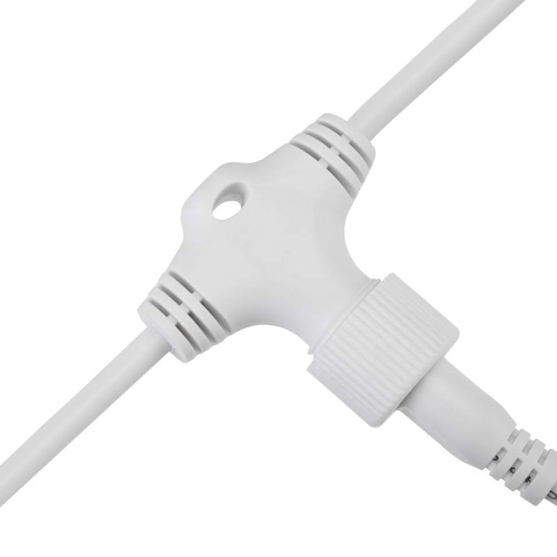 Качественная картинка Разветвитель-шина для уличных гирлянд, 1 вход, 5 выходов, 250см, шаг 50см, белый ПВХ NEON-NIGHT