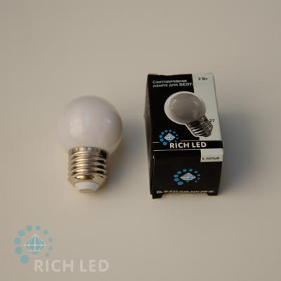 Светодиодная лампа для Белт-лайта Rich LED, 24В, 2 Вт, d=45 мм, белая, RL-B-E27-G45-24V-2W-W