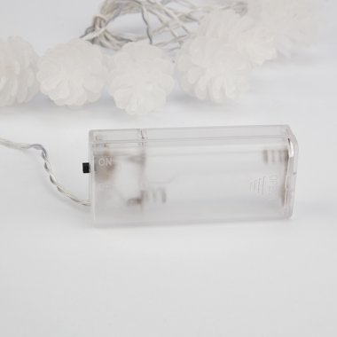 Качественная картинка Гирлянда светодиодная Шишки Neon-Night 1,5 м, прозрач. ПВХ, IP20, 10LED, т.белый, 2хАА (нет)