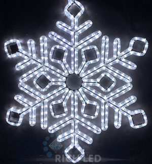 Качественная картинка Снежинка Rich LED ПРЕМИУМ, 70 см, белая, RL-SFDL70-W