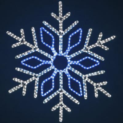 Снежинка светодиодная "Кристалл" Laitcom Ø1,1м бело-синий, Дюралайт на Металлическом Каркасе, IP54