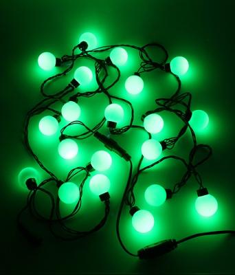 Гирлянда светодиодная Laitcom "Шарики-40мм"  5м, 20 LED, IP65, 220-230V, черн. пр. зеленый
