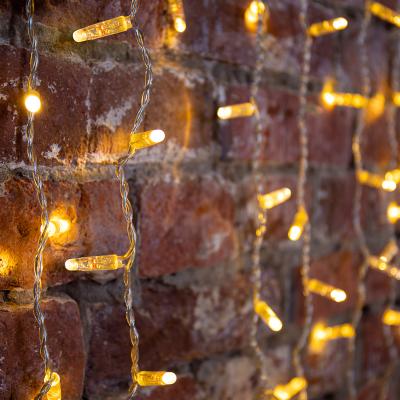 Светодиодный занавес NEON-NIGHT 2х1,5м ТЕПЛЫЙ БЕЛЫЙ, прозрачный ПВХ, IP65, мерцание, 230В