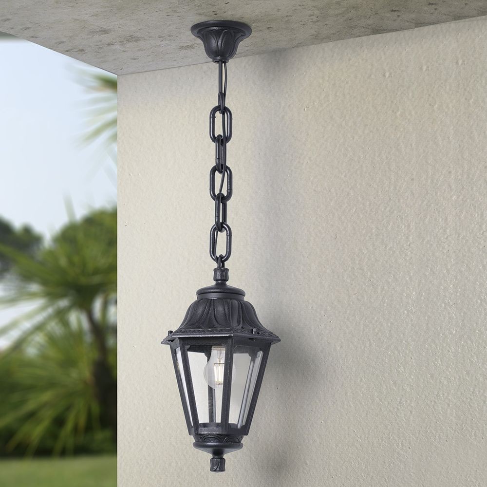 Качественная картинка Светильник стационарный Feron для наружного освещения, 230V E27 черный, E22.120.000.AXE27 серии ANNA