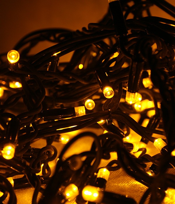 Качественная картинка Светодиодная нить с клоп. Laitcom, 10м, 75 LED, IP54, 24V, черн. пр., желтый