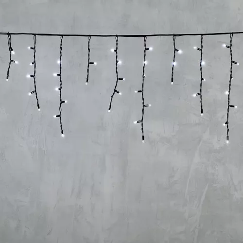 Светодиодная бахрома Laitcom 3,1 x 0,5 м, 220В, 120 LED, Провод Черный Каучук 2,3мм, IP65