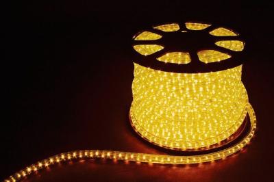 Дюралайт (световая нить) со светодиодами, 2W 100м 230V 36LED/м 13мм, желтый, LED-R2W с 2 заглушками,
