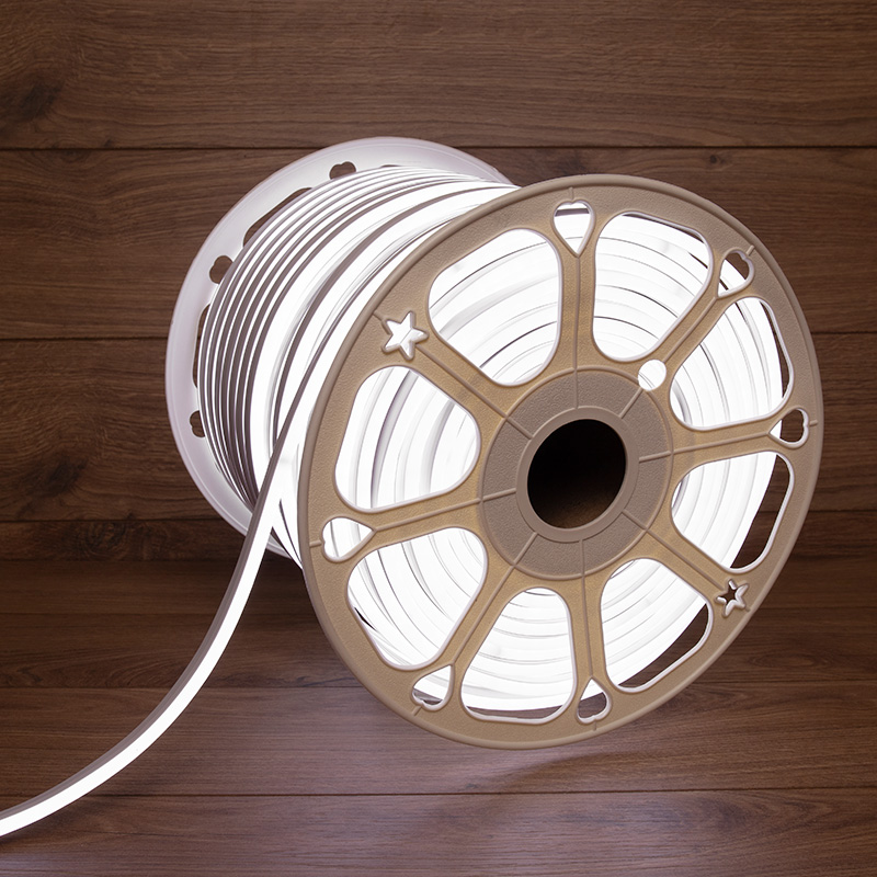 Качественная картинка Гибкий неон NEON-NIGHT 8х16мм двухсторонний 120 LED/м БЕЛЫЙ 230В бухта 100м