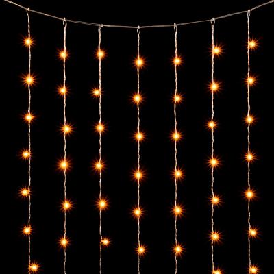 Светодиодный занавес Laitcom, 3x2 м, прозр.провод, 600 led (облегченный, без Т-коннектора), желтый