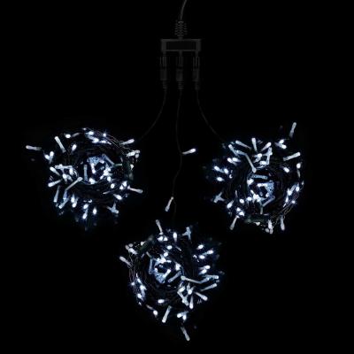 Комплект гирлянды Laitcom, 60м., 3x20м, 600 LED, IP54, 24V, черн.пр.ПВХ, белый с мерц.белого диода