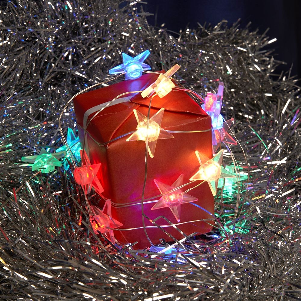 Качественная картинка Светодиодная гирлянда линейная Feron Звездочки USB 20LED мульти, IP 20, 1.8м, CL571