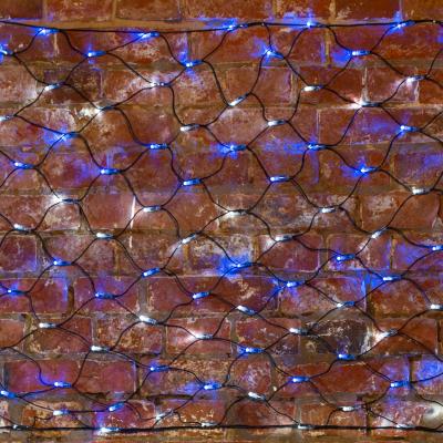 Cветодиодная cеть NEON-NIGHT 2х0,7м БЕЛЫЙ/СИНИЙ черный ПВХ IP65 динамика 230В