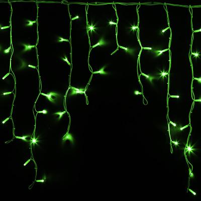 Светодиодная бахрома NEON-NIGHT 5,6x0,9м ЗЕЛЕНЫЙ, постоянное свечение, белый каучук, IP67, 230В