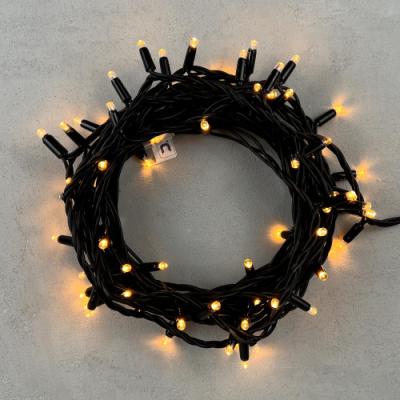 Светодиодная нить с колпачком Laitcom, 10м, 220В, 100 LED, провод черн.каучук, IP65, экстра т.белый