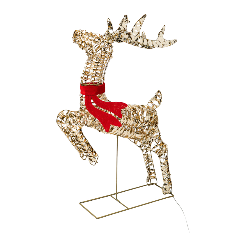 Качественная картинка Светодиодная фигура бегущий Олень 88см, цвет свечения теплый белый, IP44 NEON-NIGHT