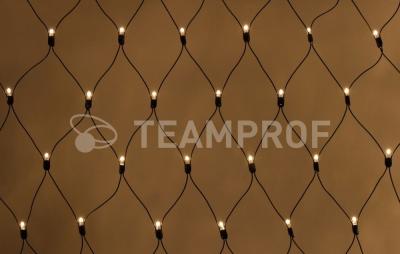 Светодиодная сетка Teamprof 2х2м, статика, черный провод, теплая белая Светодиодная сетка Teamprof 2х2м, статика, черный провод, теплая белая