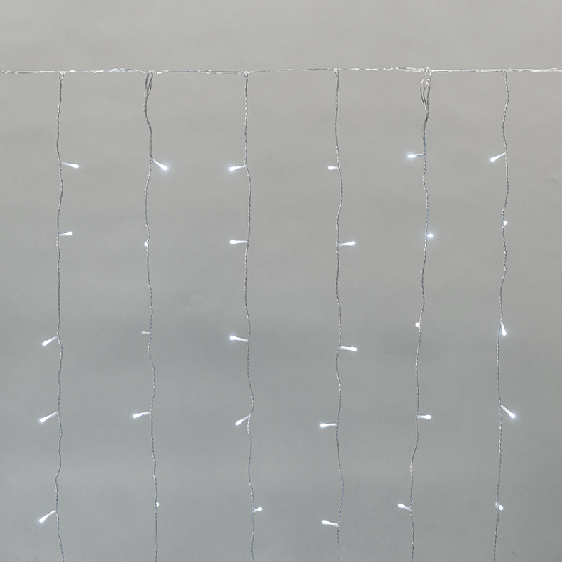 Качественная картинка Светодиодный дождь NEON-NIGHT 2х3м БЕЛЫЙ, мерцание, прозрачный провод, IP44,, 230В