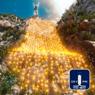 Светодиодный занавес RichLed, 2*9 м, 220 В, постоянное свечение, IP 65, герметичный колпачок, желтый