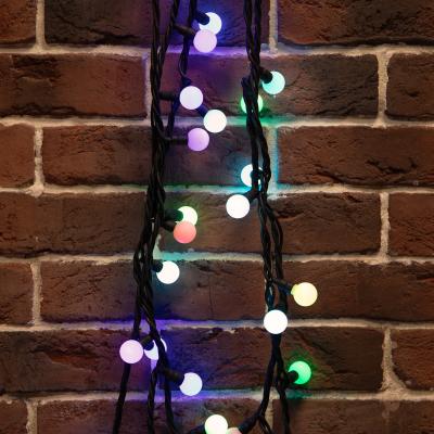 Гирлянда светодиодная Мультишарики Ø23мм 10м RGB черный каучук IP67 быстрая смена цвета 230В