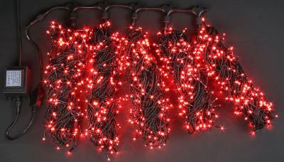 Нити 5 по 20 м, RichLed, 24 В, постоянное свечение, черный провод, цвет красный