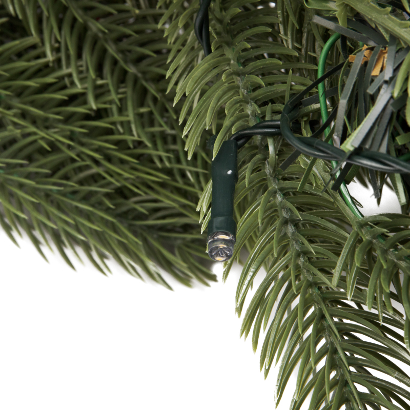 Качественная картинка Еловый венок с ягодами и гирляндой NEON-NIGHT Ø 45 см, 20 LED, 2 х АА, литой, теплое белое свечение