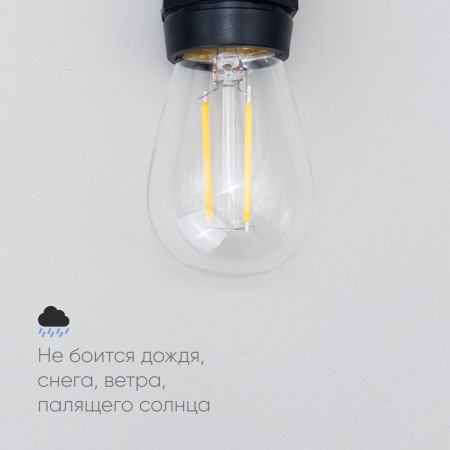 Качественная картинка Лампа Филаментная Шар Laitcom Лампа Филаментная H60 мм 220В, Цоколь E27, 2 Вт, Тепло-белая, 2700К