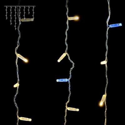 Светодиодная бахрома с колп. Laitcom 3,2x0,9м, 180 LED, IP65, прозр.пр.ПВХ, т.белый с мерц бел диода