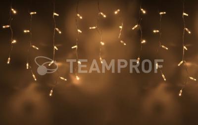 Светодиодная бахрома Teamprof 3х0.6м, IP65, герм.колп., статика, прозрачный провод, т. белая