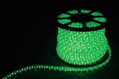 Дюралайт (световая нить) со светодиодами, 3W 50м 230V 72LED/м 11х18мм, зеленый, LED-F3W с 2 заглушка