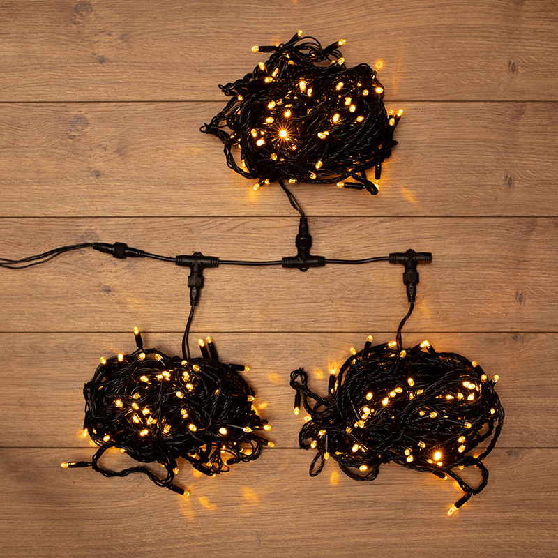 Качественная картинка Гирлянда NEON-NIGHT ClipLight 24V, 3 нити по 20 м, динамика, Желтый