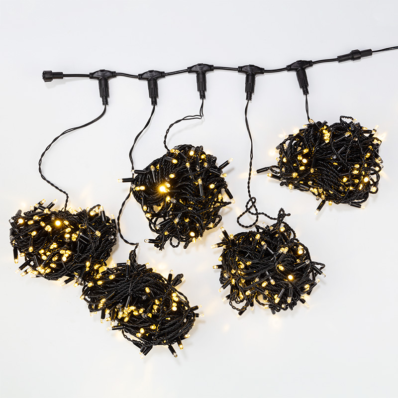 Качественная картинка Гирлянда NEON-NIGHT ClipLight 24V, 5 нитей по 20 метров, ТЕПЛЫЙ БЕЛЫЙ