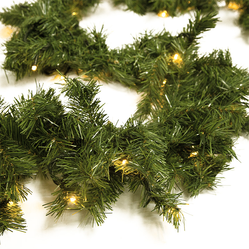 Качественная картинка Гирлянда еловая 2,7м, диаметр 26см, теплое белое свечение 80 LED с эффектом мерцания NEON-NIGHT