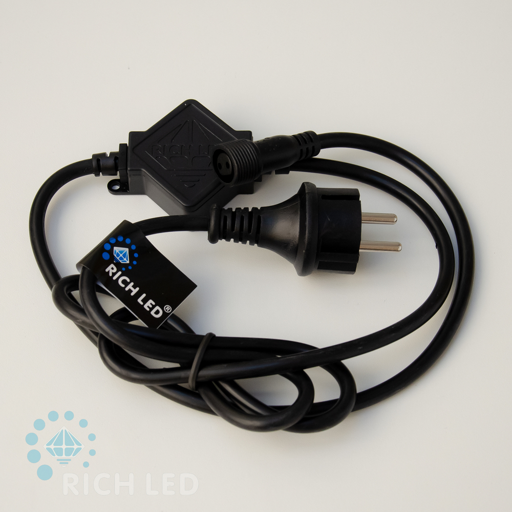 Блок питания универсальный для статичных и флэш изделий Rich LED. 220 В, 2А, провод черный Качественная картинка Блок питания универсальный для статичных и флэш изделий Rich LED. 220 В, 2А, провод черный