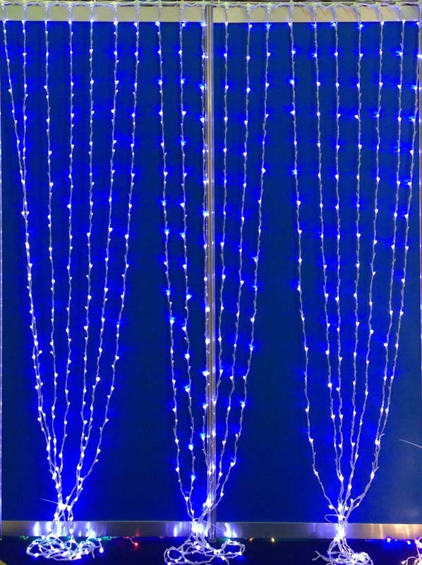 Качественная картинка Водопад 2*3 м, 220 В, 8 режимов свечения, цвет синий