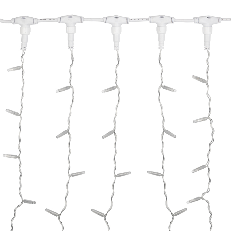 Качественная картинка Светодиодный занавес NEON-NIGHT 2х1,5м КРАСНЫЙ, прозрачный ПВХ, IP65, постоянное свечение, 230В