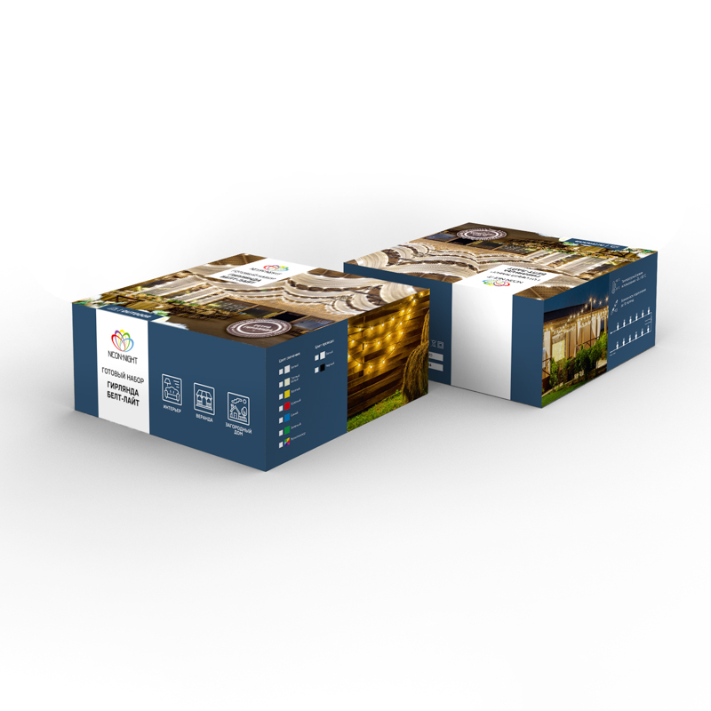 Качественная картинка Набор Белт-Лайт 10 м, белый каучук, 30 ламп, цвет Мультиколор, IP65, соединяется