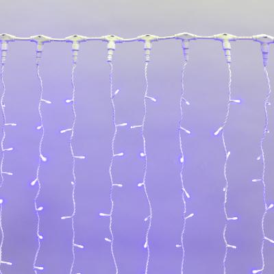 Светодиодный занавес NEON-NIGHT 2х1,5м СИНИЙ, белый ПВХ, IP65, постоянное свечение, 230В