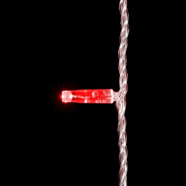 Качественная картинка Светодиодная нить с колпач. Laitcom 10 м, 24V, IP65, 100 led,прозр. провод, мерц.бел.диода, красный