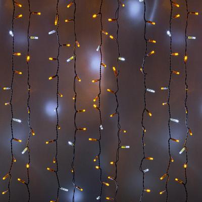 Светодиодный занавес NEON-NIGHT 2х1,5м ЖЕЛТЫЙ, белый ПВХ, IP65, мерцание, 230В