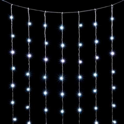 Светодиодный занавес Laitcom, 3x2 м, прозр. провод, 600 led (облегченный, без Т-коннектора), белый