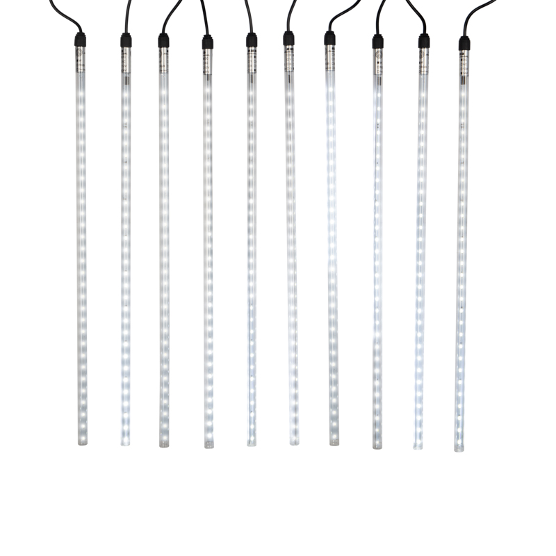 Качественная картинка Тающие сосульки NEON-NIGHT 10 шт. х 50см, шаг 100см, БЕЛЫЙ, черный каучук, IP65, 24В