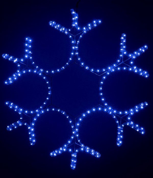 Качественная картинка Снежинка светодиодная ажурная Laitcom, 0,8м, 220V, IP54, прозр. пр.  синий