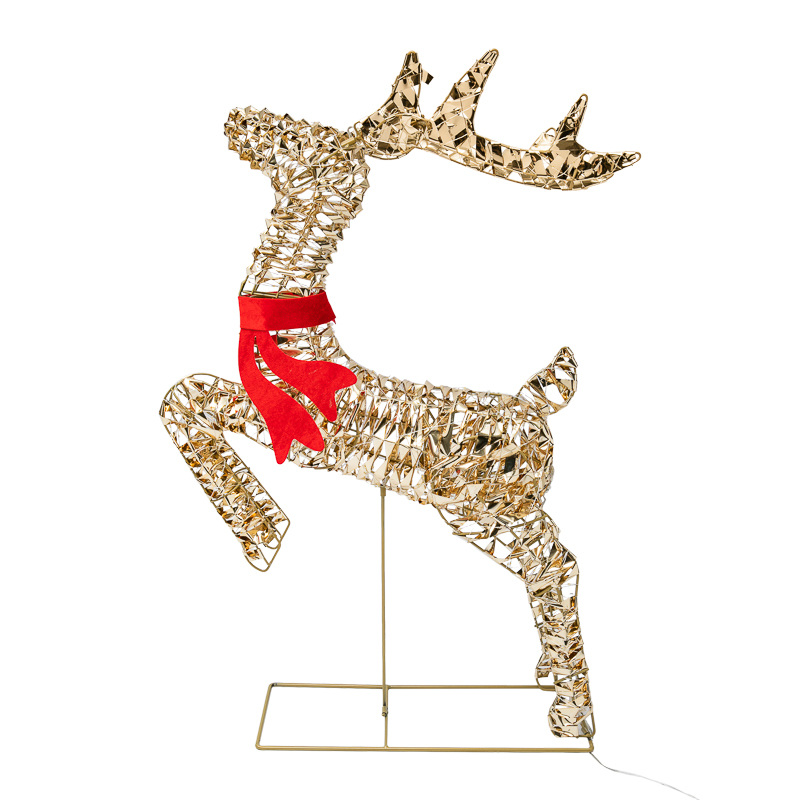 Качественная картинка Светодиодная фигура бегущий Олень 88см, цвет свечения теплый белый, IP44 NEON-NIGHT