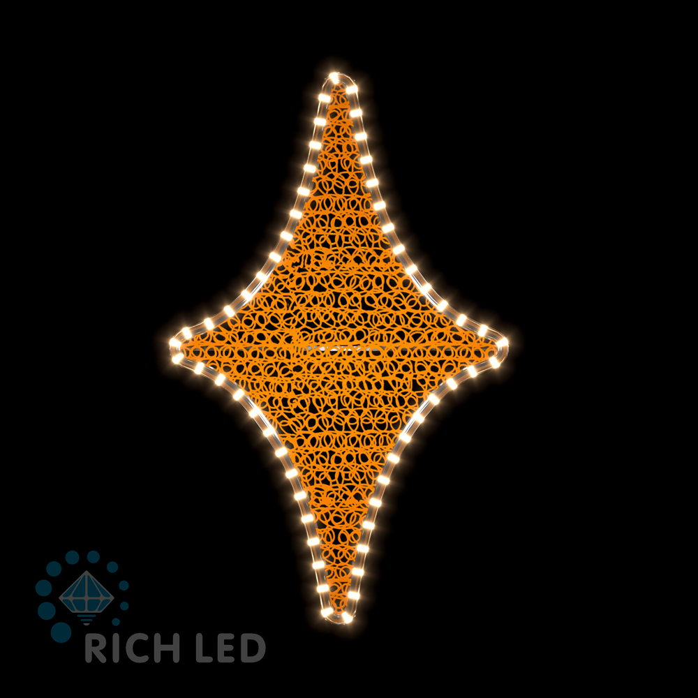 Световая 2Д Елочная игрушка RichLed Ромб МИНИ (деколейс+дюралайт), 24В