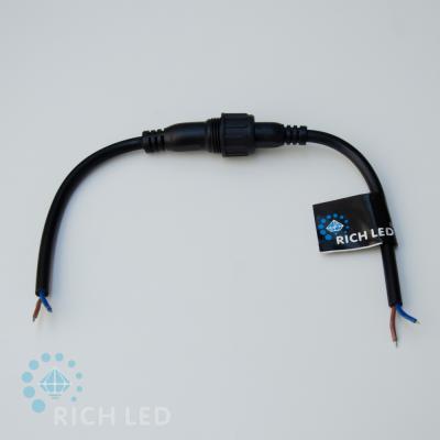 Коннектор универсальный RichLed 2 pin, разъем папа-мама, без вилки, 30 см, черный RL-EC2-NP-B