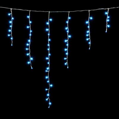 Светодиодная бахрома Laitcom 1x1м, 65 LED, IP65, прозр. пр., небесно голубой